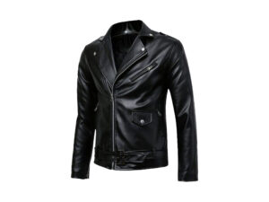 Men's Handmade Black Shearling Leather Jacket