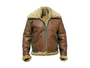 Men's Handmade Brown B3 Bomber Shearling Leather Jacket