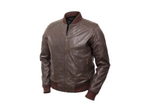 Men's Handmade Brown Bomber Leather Jacket
