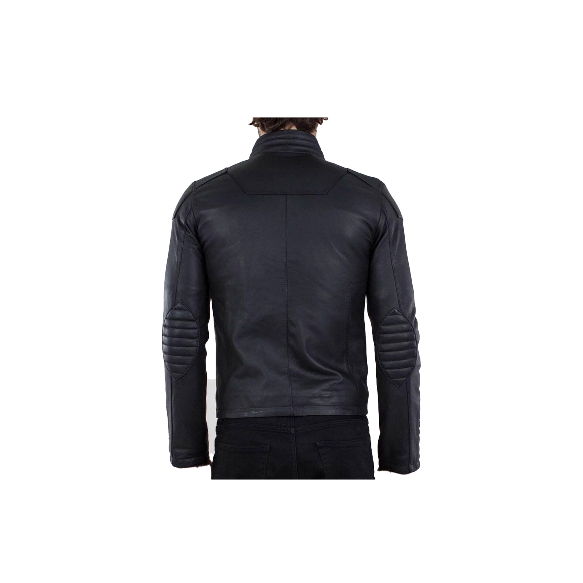 Men's Handmade Black Italian Lambskin Cafe Racer Leather Jacket - Image 3