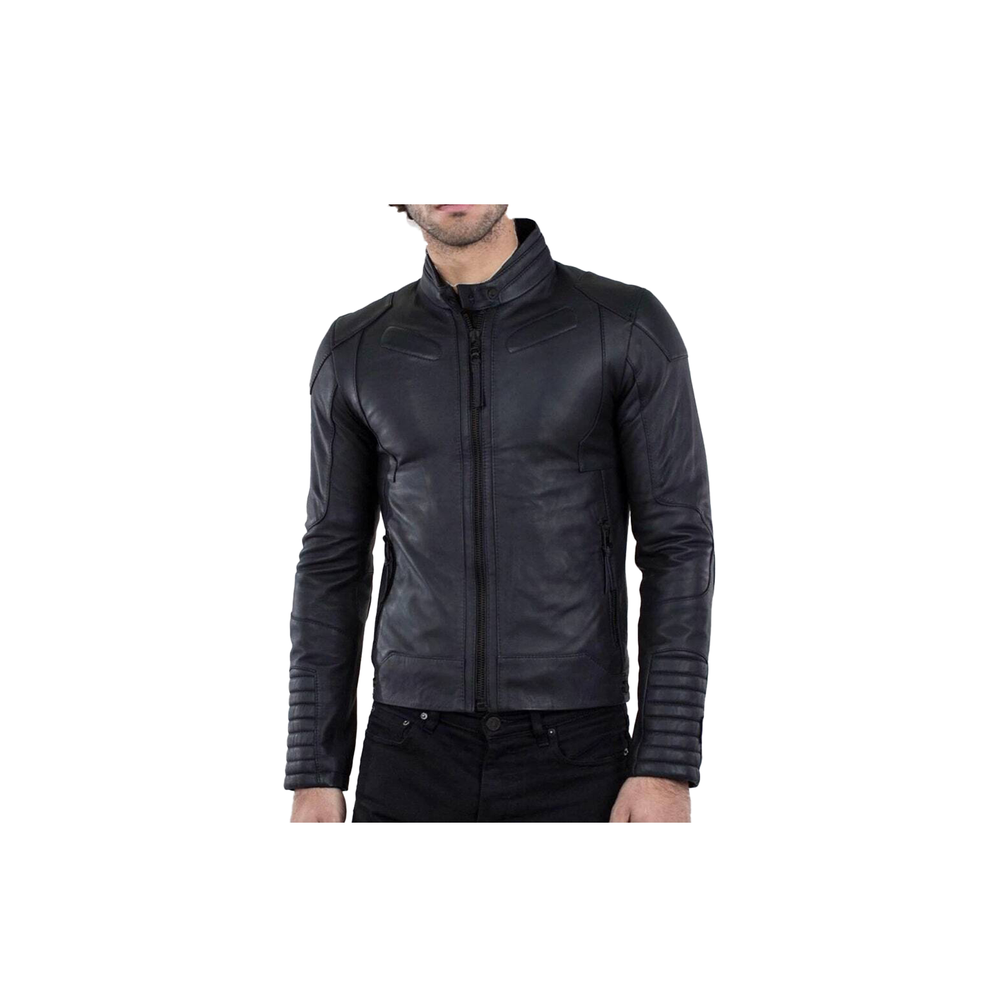 Men's Handmade Black Italian Lambskin Cafe Racer Leather Jacket