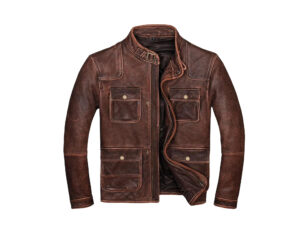 Men's Handmade Distressed Brown Biker Leather Jacket