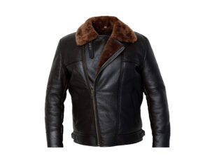 Men's Handmade Brown Fur Shearling Leather Jacket