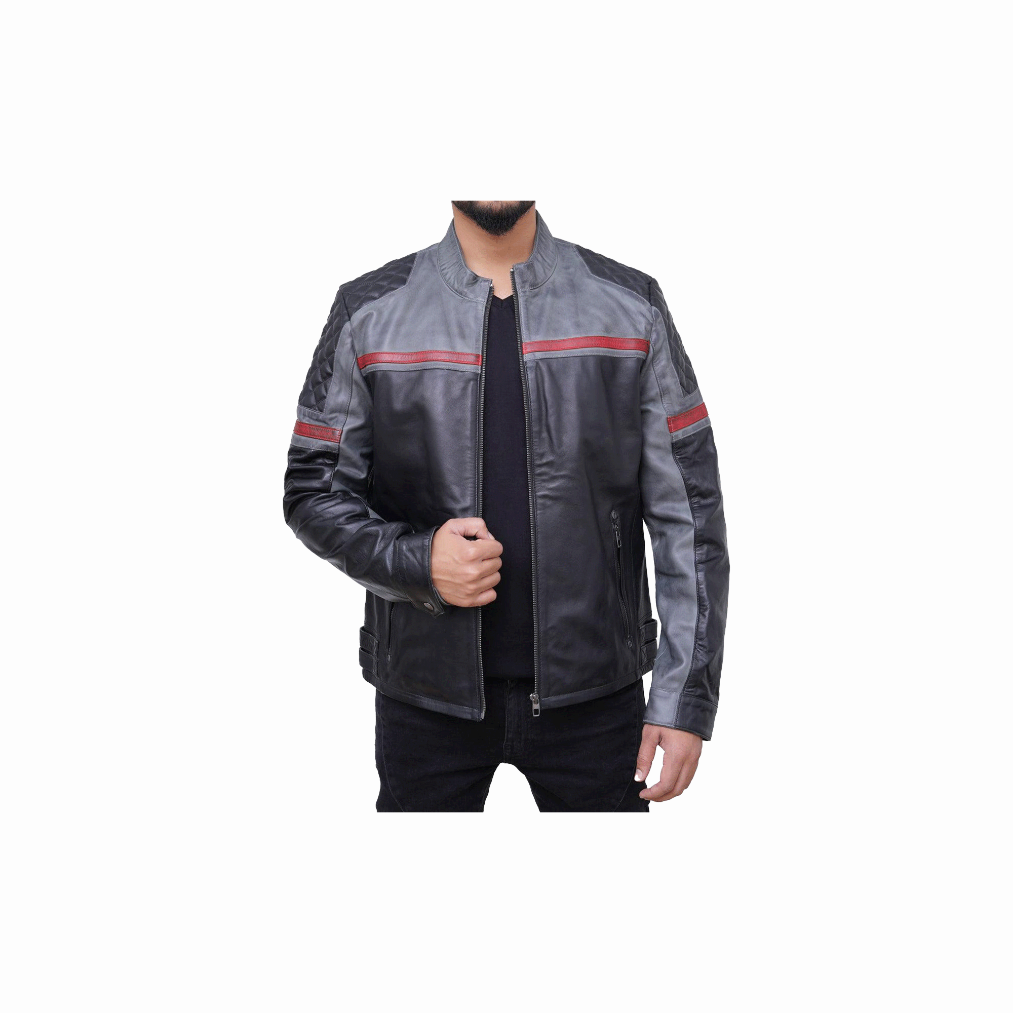 Men's Handmade Black Biker Leather Jacket