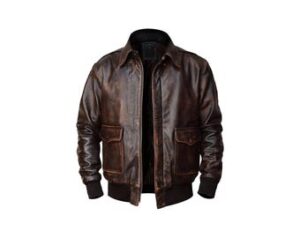 Men Brown A2 Distressed Leather Bomber Jacket, Brown Leather Real A2 Flight Pilot Bomber Distressed Jacket, Mens Bomber Jacket, Gift For Him