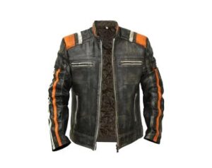 Handmade Men's Retro 3 Cafe Racer Biker Jacket, Vintage Retro 3 Cafe Racer Motorcycle Distressed Real Leather Jacket, Gift for Him