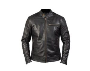 Men's Cafe Racer Biker Leather Jacket, Handmade Black Leather Motorcycle Jacket With 100 genuine Zipper Closure Leather Jacket.