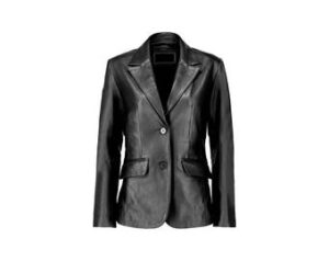 Noorani Women's Lambskin BLACK Leather BLAZER  Stylish Slim Fit FORMAL Leather Blazer  Western Celebrity Blazer With 2 Button Up Closure