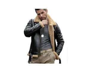 Men's Black Aviator Jacket B3 Pilot Leather Jacket, Men's Bomber B3 Pilot Black Leather Aviator Jacket, Men's Leather Bomber Jacket.