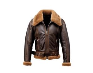 Men's B3 Bomber Aviator leather Faux Fur Shearling Jacket, Handmade Distressed Brown Real leather Shearling Jacket, Style Winter Fur Coat.