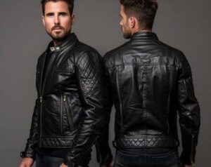 Men's Biker Leather Jacket, Handmade Black Motorcycle Fashion Leather Jacket, 100% Genuine Leather Jacket.