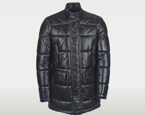 Men's Bomber Down Feathers Leather Jacket With Hood Flight Jacket, Handmade Black Bomber Aviator Hooded Jacket. 100% Genuine Leather.