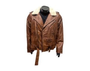Men's Cafe Racer Biker Leather Jacket, Handmade Brown Leather Motorcycle Jacket With Fur collar And polyester lining Leather Jacket.