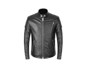 Men's Classic & Black White Café Racer Leather Jacket. Handmade Leather Jacket.100% Genuine Leather Jacket.