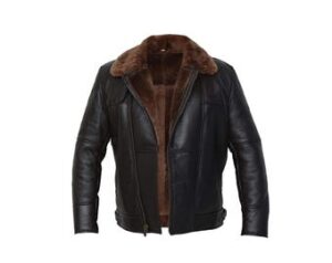Men's Brown Fur Shearling Leather Jacket, Handmade Aviator Bomber Style Pilot Jacket fully Lined with Fur.100% Genuine Leather Fur Jacket.