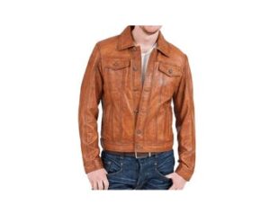 Vintage Brown Leather Jacket, Men Genuine Leather Jacket Coat, Men Western Wear, Motorcycle Jacket