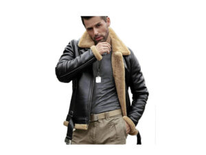 Men's Handmade Black B3 Aviator Leather Jacket