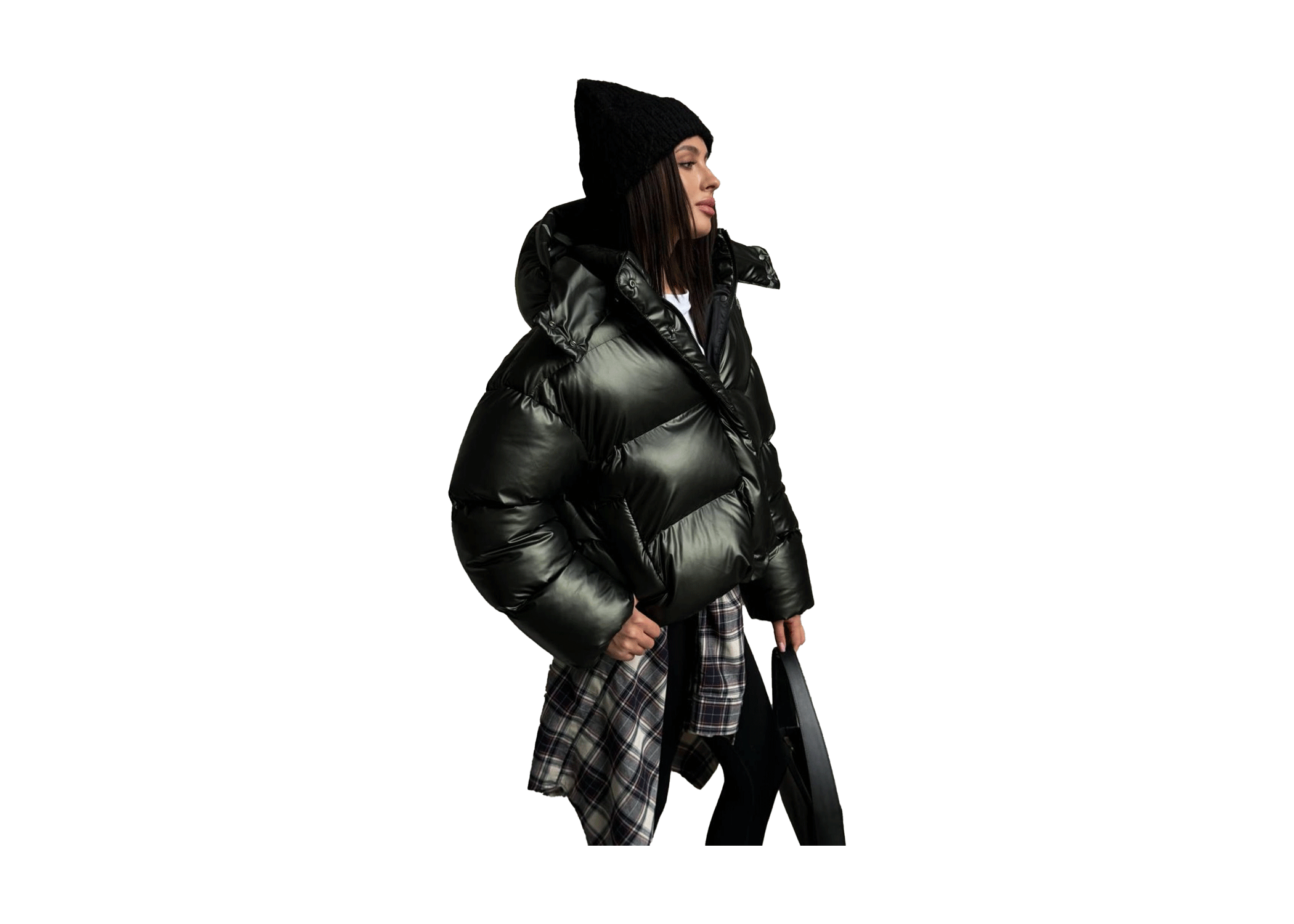 Women's Handmade Puffer Down Feather Hooded Jacket - Image 3