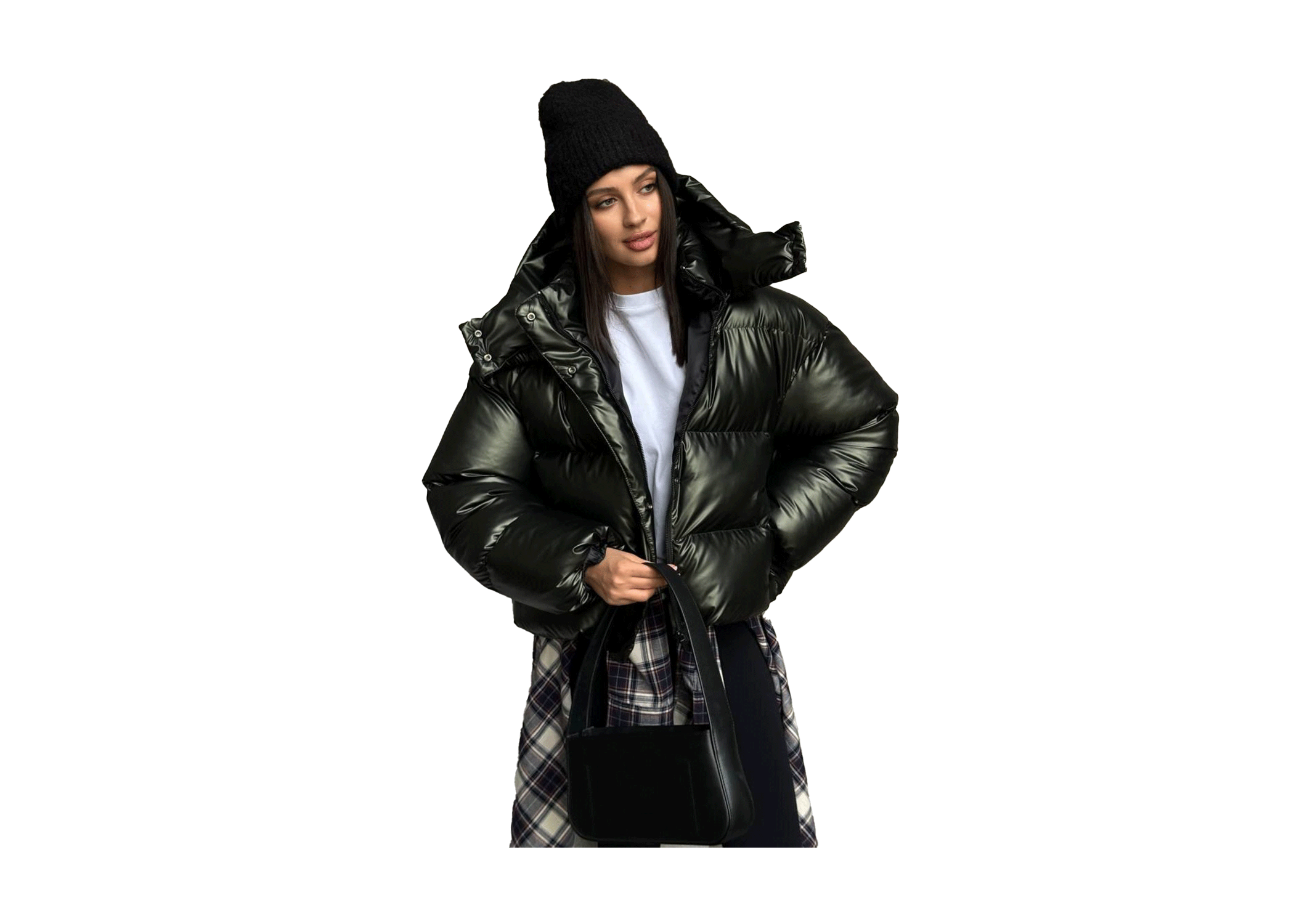 Women's Handmade Puffer Down Feather Hooded Jacket - Image 2
