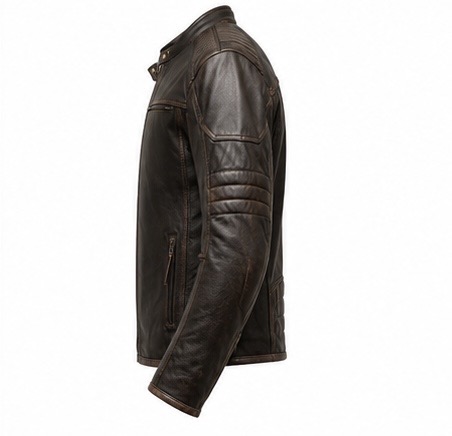 Men's Distressed Brown Moto Leather Jacket - Rider Club Edition - Image 4