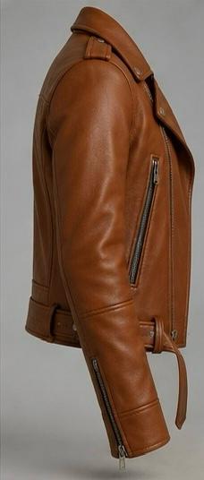 Alif Luxe Cognac Women’s Leather Biker Jacket - Image 5
