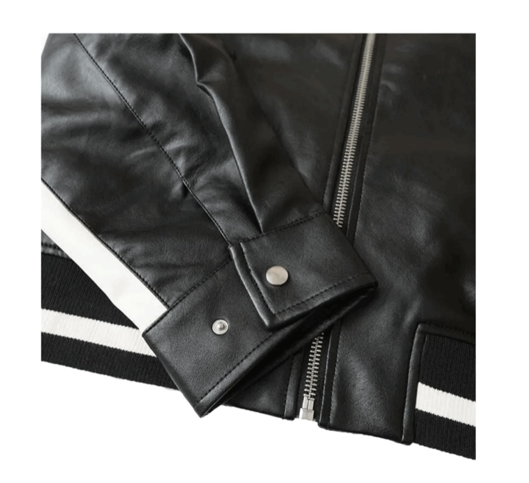 Men’s Premium Sheep Leather Ribbed Bomber Jacket - Image 6