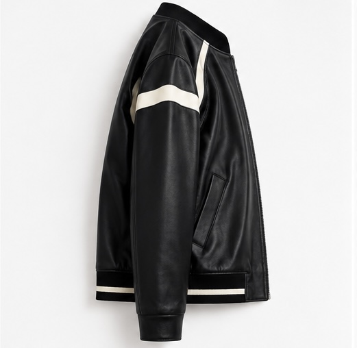 Men’s Premium Sheep Leather Ribbed Bomber Jacket - Image 5