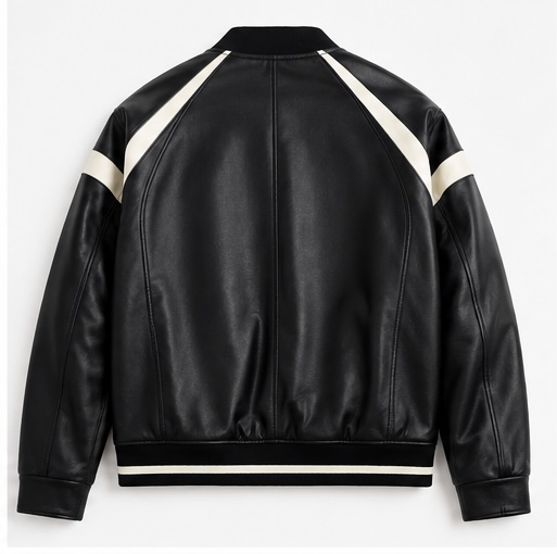 Men’s Premium Sheep Leather Ribbed Bomber Jacket - Image 2