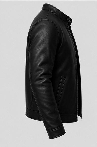 Men’s Classic Plain Sheep Leather Jacket - Image 5