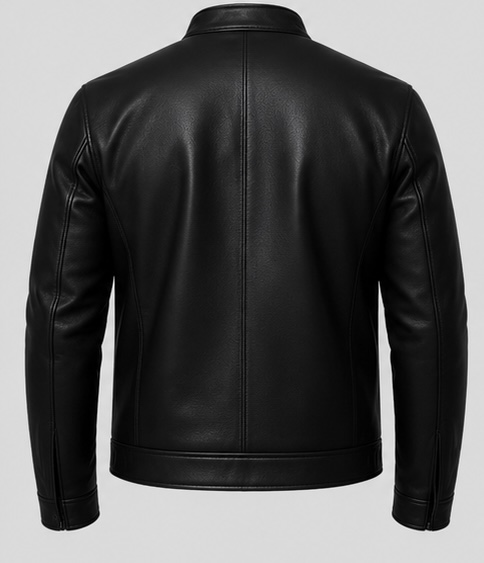 Men’s Classic Plain Sheep Leather Jacket - Image 2