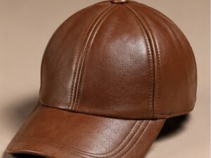 Cognac Royale Leather Cap
