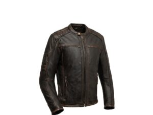 Men's Distressed Brown Moto Leather Jacket - Rider Club Edition