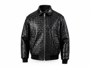 Classic Black Hand - Woven Cow leather Jacket