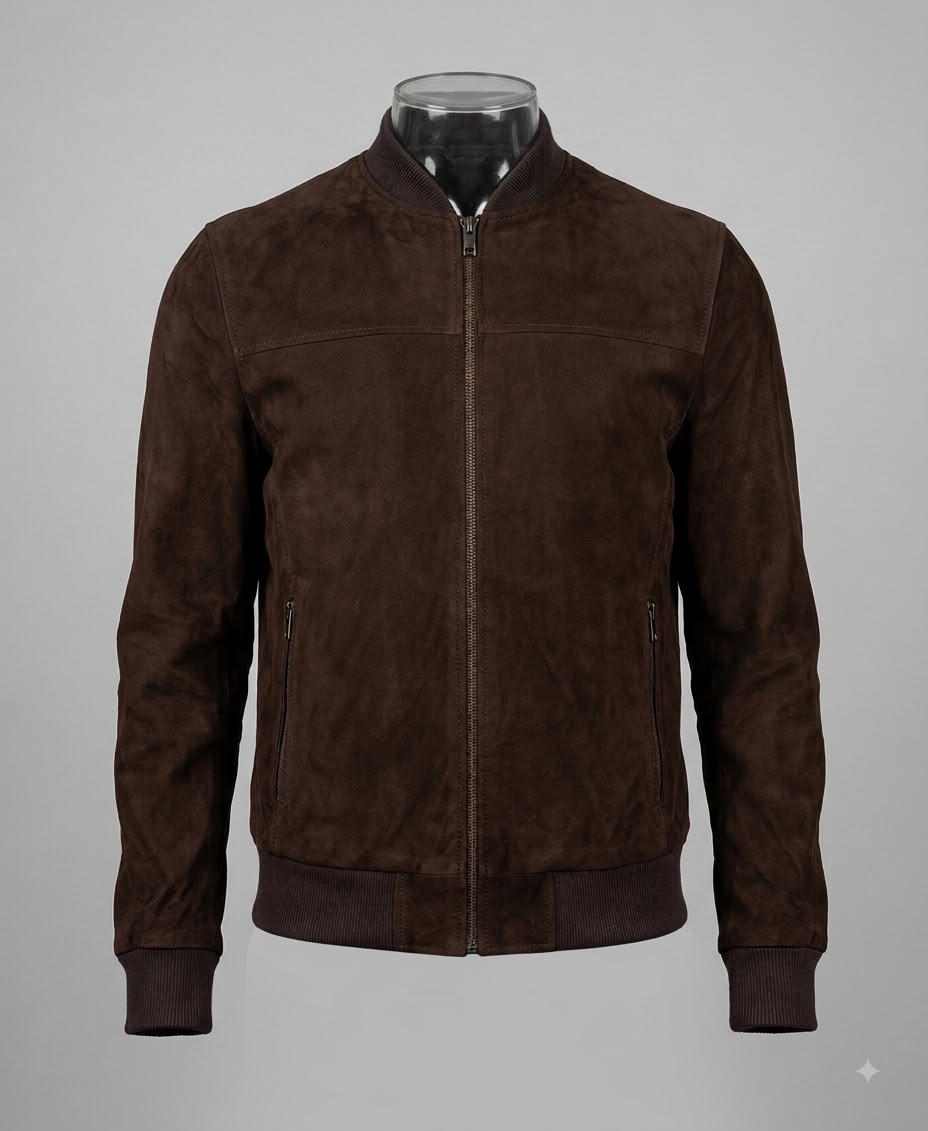Apex Cow Nubuck Leather Bomber Jacket