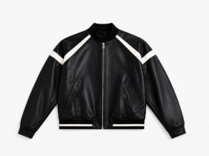 Men’s Premium Sheep Leather Ribbed Bomber Jacket