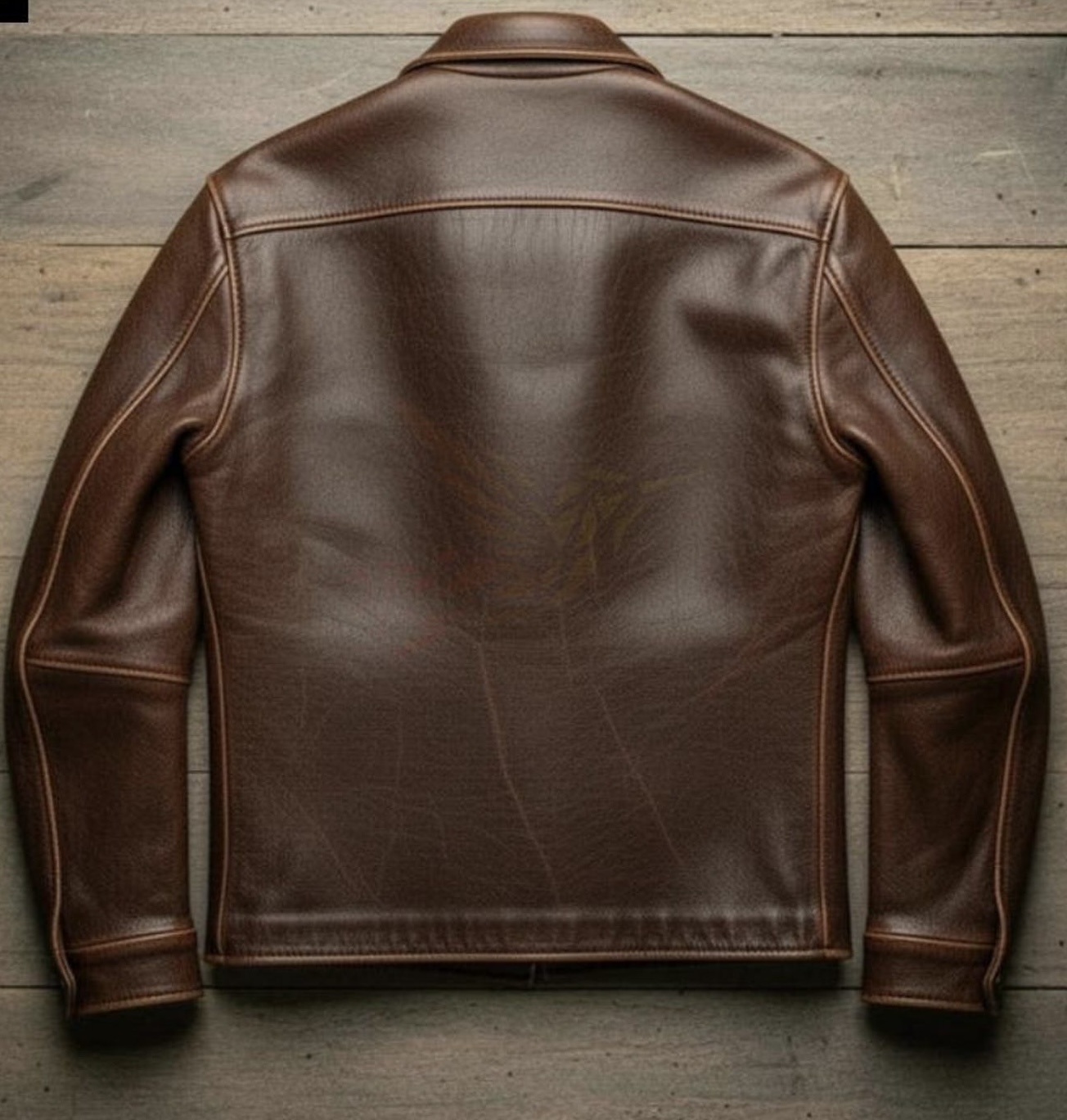 Men’s Classic Distressed Cow Leather Jacket - Image 2